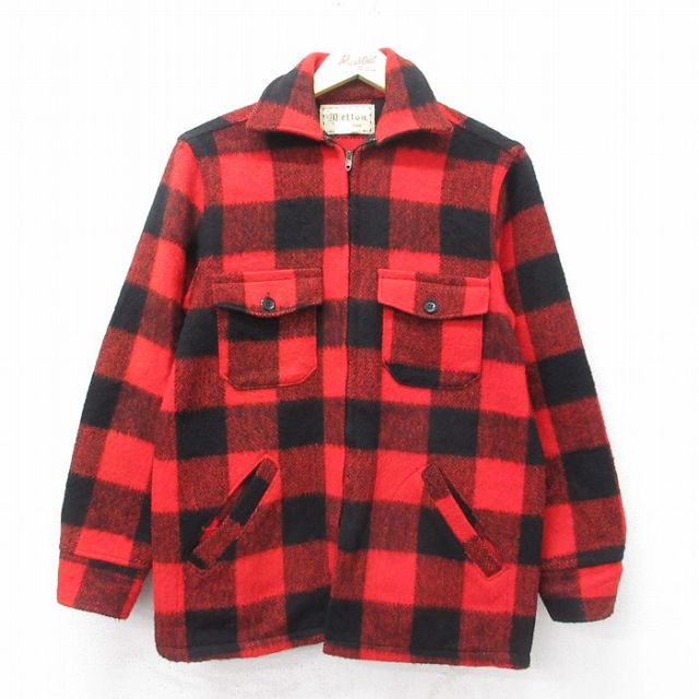 古着通販 M☆古着 メルトン MELTON 長袖 ウール ジャケット メンズ 80  