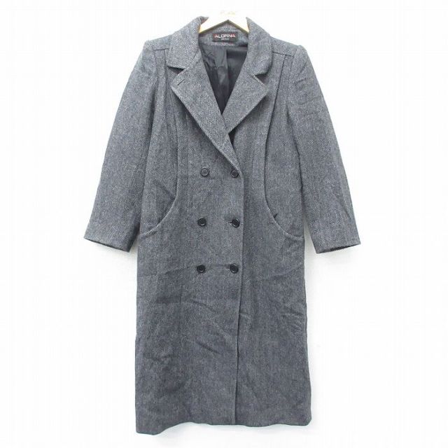 古着通販 M☆古着 長袖 ウール コート メンズ 90年代 90s ヘリンボーン  