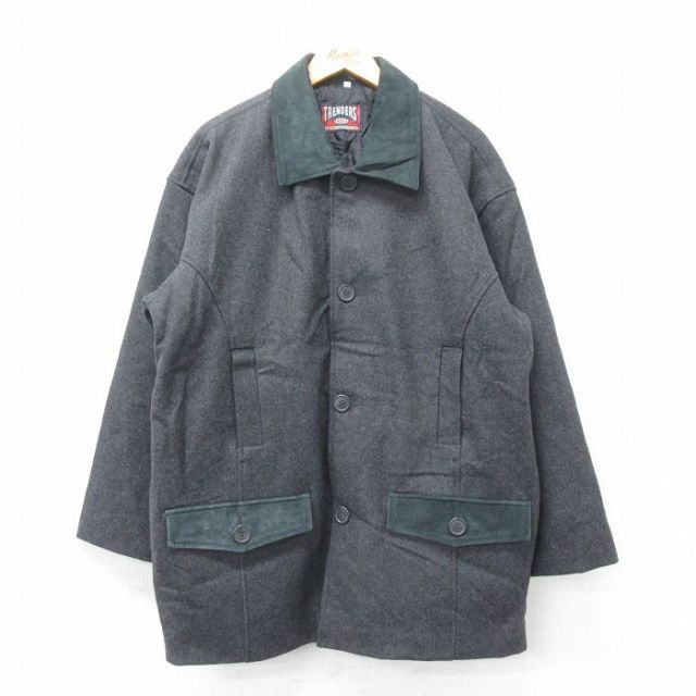 古着通販 XL☆古着 長袖 ウール ジャケット メンズ 90年代 90s 襟 