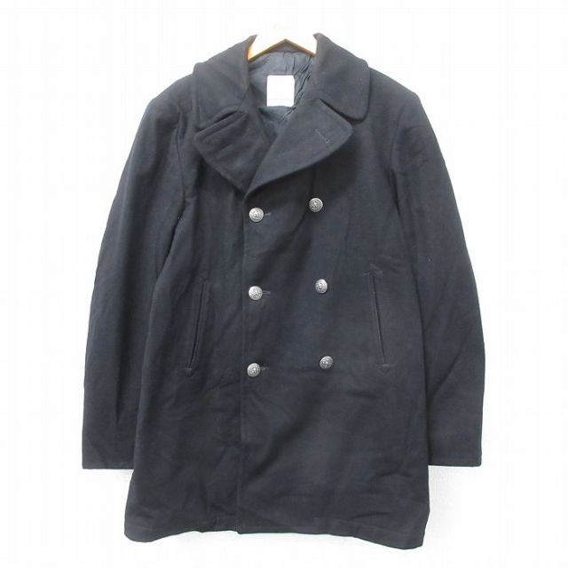 【50%OFF】80s ミリタリーウールオーバーコート ブラック L | 古着