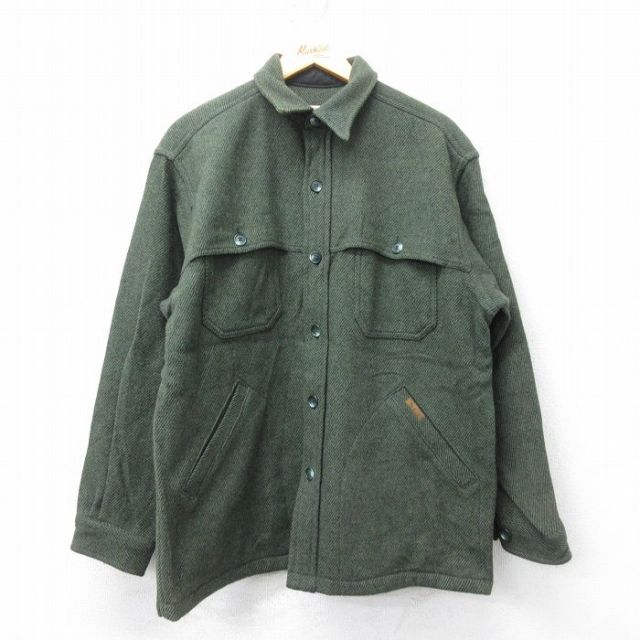 XL★古着 ウールリッチ WOOLRICH 長袖 ウール ジャケット メンズ 00年代 00s 大きいサイズ 緑 グリーン 25feb03 中古 アウター