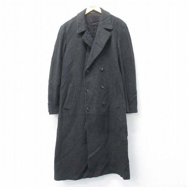 【50%OFF】L★古着 ロンドンフォグ 長袖 ウール コート メンズ 90年代 90s ロング丈 USA製 黒 ブラック 霜降り 25feb03 中古 アウター