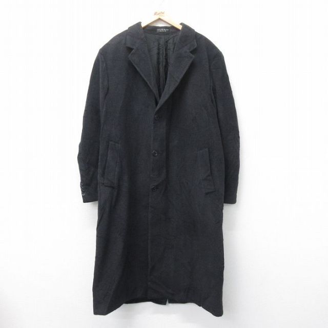 XL★古着 ラルフローレン Ralph Lauren 長袖 ブランド ウール コート メンズ 大きいサイズ ロング丈 黒 ブラック 【spe】 25feb04 中古 アウター