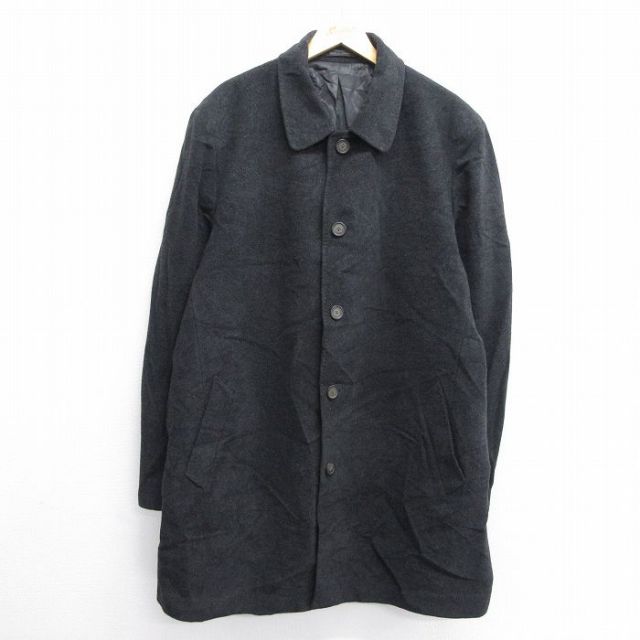 XL★古着 チャップス 長袖 ウール コート メンズ ロング丈 濃グレー 25feb05 中古 アウター