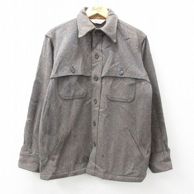M★古着 ウールリッチ WOOLRICH 長袖 ウール ジャケット メンズ 80年代 80s USA製 グレー他 25feb19 中古 アウター