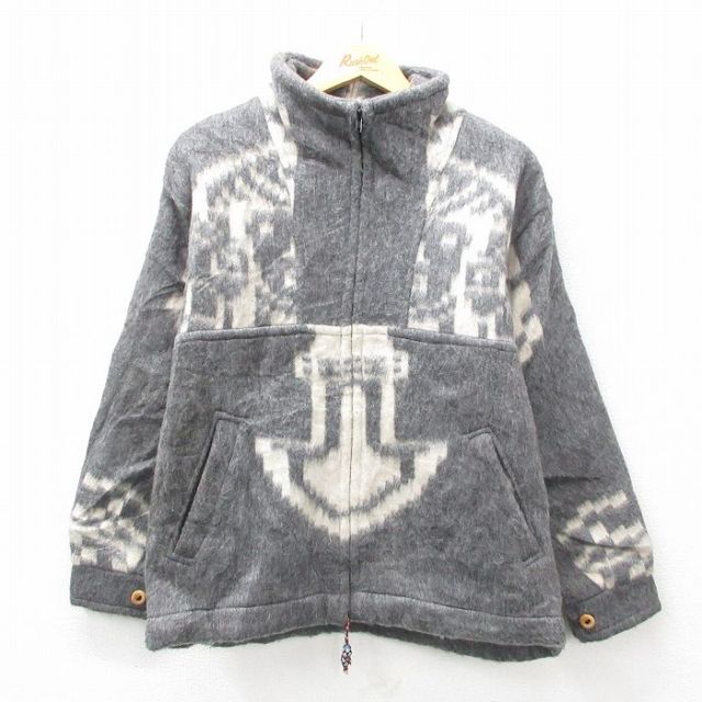 M★古着 長袖 ウール ジャケット メンズ グレー 25feb19 中古 アウター