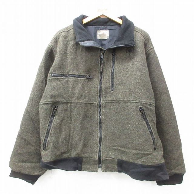 【50%OFF】XL★古着 長袖 ウール ジャケット メンズ 90年代 90s Autumnwood 大きいサイズ USA製 濃緑 グリーン 25feb19 中古 アウター
