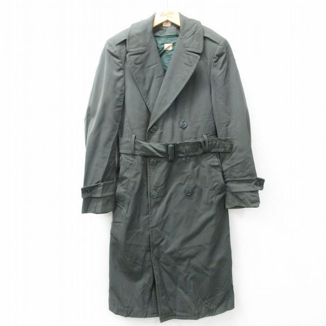 XS★古着 長袖 ビンテージ ミリタリー オーバー コート メンズ 70年代 70s ロング丈 USA製 緑 グリーン 25feb19 中古 アウター