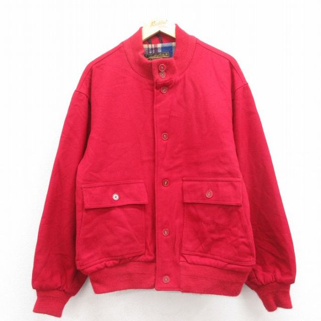XL★古着 エディーバウアー 長袖 ウール ジャケット メンズ 90年代 90s USA製 赤 レッド 25oct29 中古 アウター