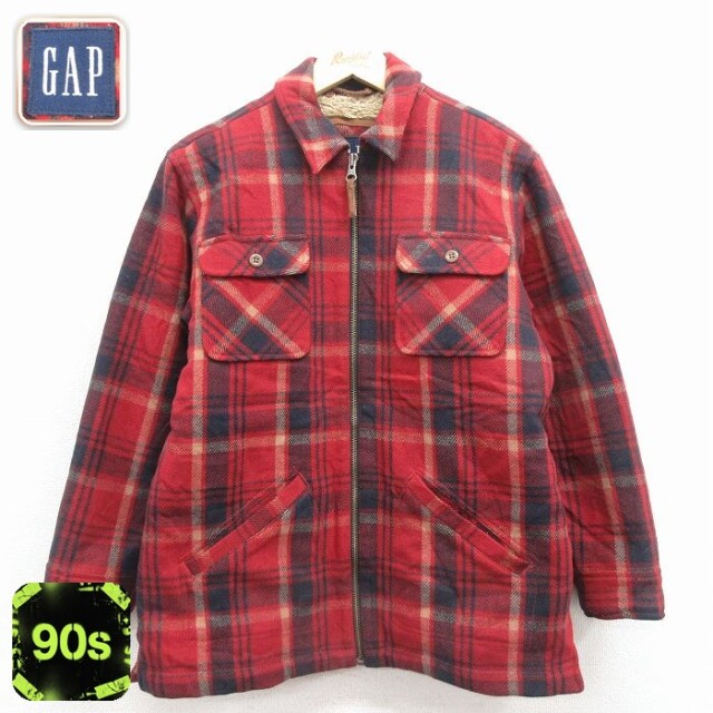 【50%OFF】ギャップ 90s ウールジャケット チェック レッド S | 古着