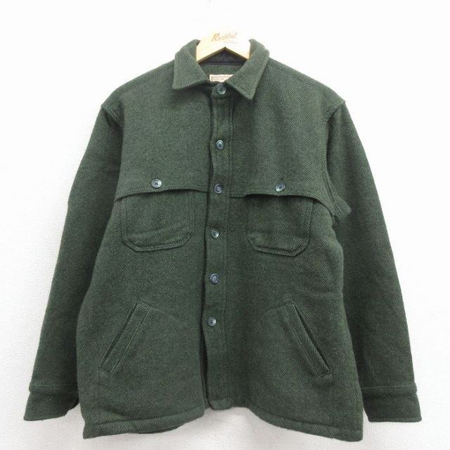 L★古着 ウールリッチ 長袖 ウール ジャケット メンズ 90年代 90s USA製 緑 25dec03