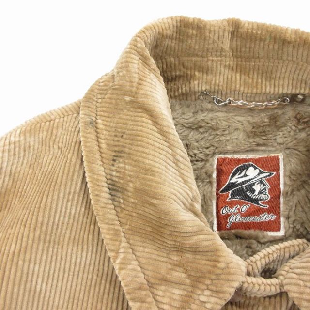 XL/古着 マイティーマック 長袖 ビンテージ コーデュロイ ジャケット コート メンズ 70年代 70s ロング丈 USA製 ベージュ 内側ボア 25dec11 古着通販 XL☆古着 マイティーマック 長袖 ビンテージ コーデュロイ
