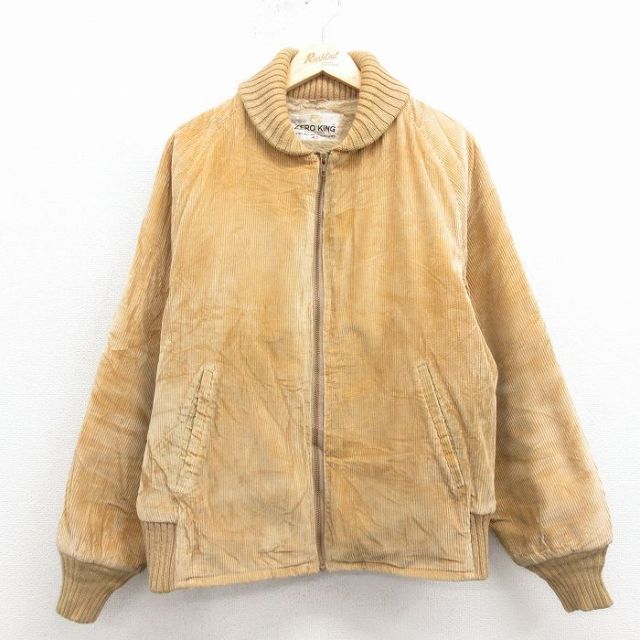 L★古着 長袖 コーデュロイ ジャケット メンズ 80年代 80s ラグラン USA製 茶 25dec11
