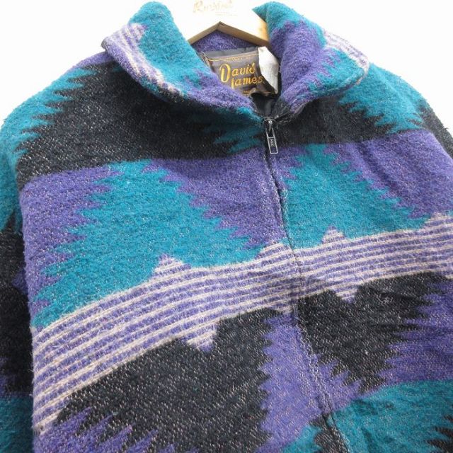 古着通販 XL☆古着 長袖 ウール ジャケット メンズ 90年代 90s