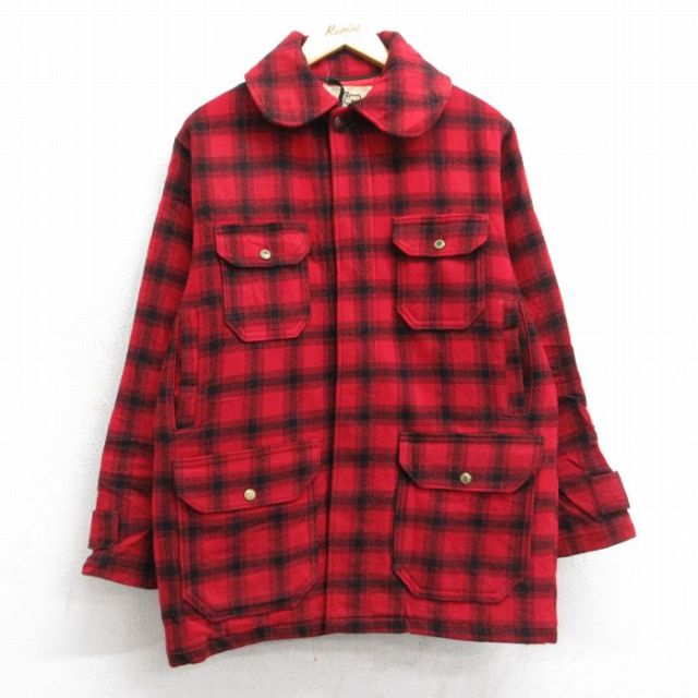 【20%OFF】ウールリッチ 80s マッキーノジャケット チェック レッド M | 古着