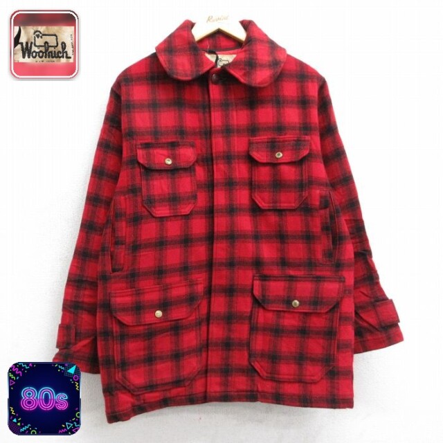 【50%OFF】ウールリッチ 80s マッキーノジャケット チェック レッド M | 古着