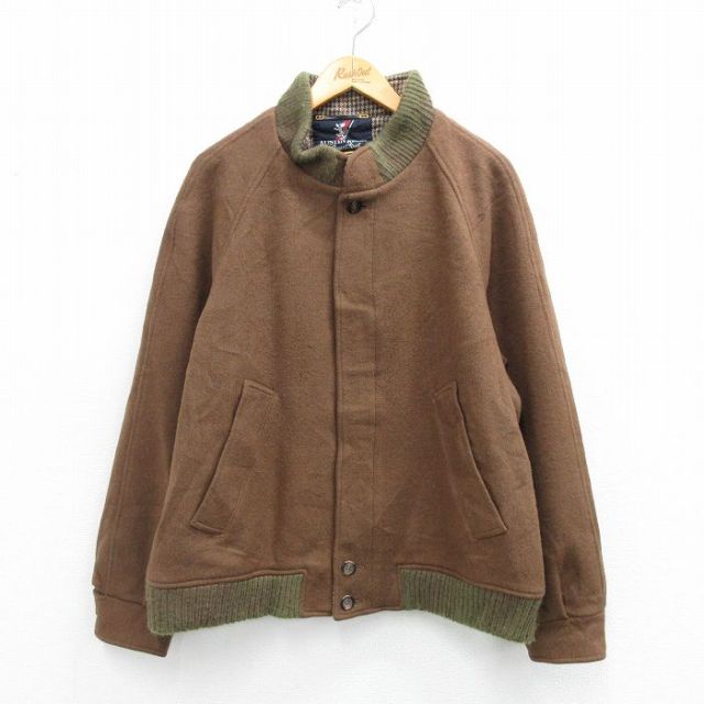 XL★古着 長袖 ウール ジャケット メンズ 90年代 90s ラグラン USA製 茶他 26jan05