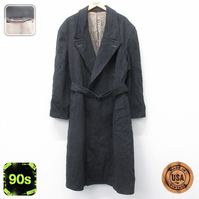 【50%OFF】90s ロングコート ブラック XL | 古着