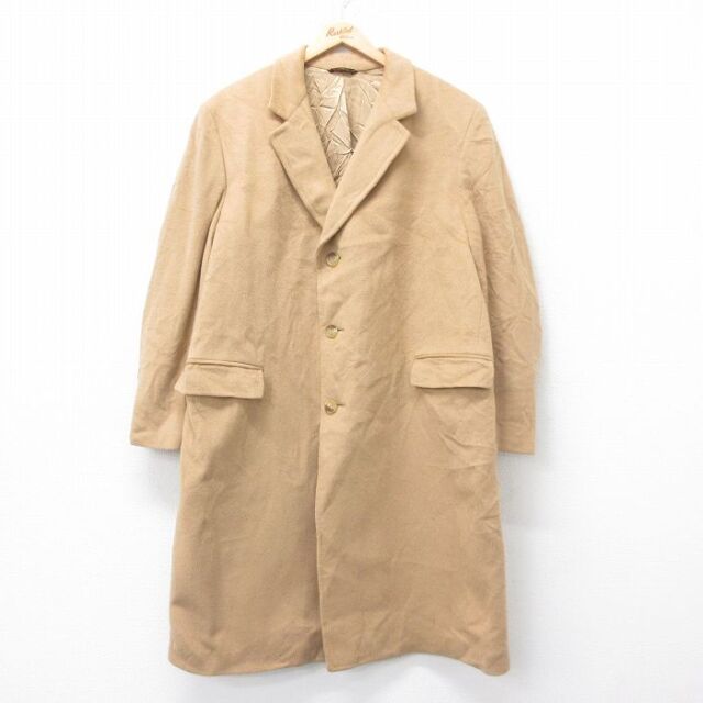 古着通販 L☆古着 長袖 ビンテージ ウール コート メンズ 70年代 70s