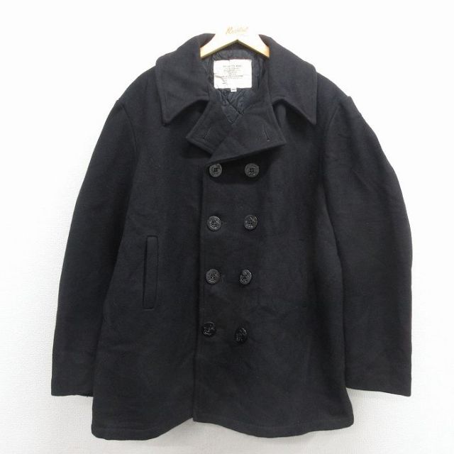 【20%OFF】ピーコート 90s ミリタリーウールピーコート ブラック XL | 古着