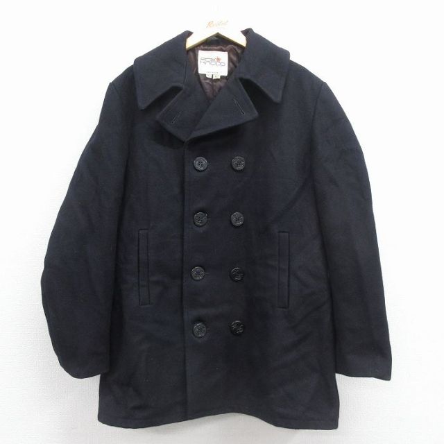 美品 Columbia ウールコート 黒 ヴィンテージ 古着通販 L☆古着 長袖 ビンテージ ウール コート メンズ 70年代 70s