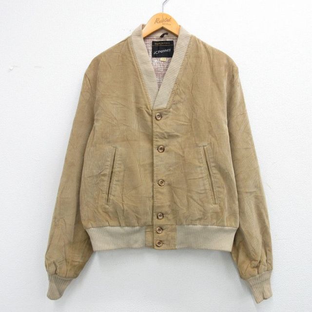 L★古着 JCペニー 長袖 ビンテージ コーデュロイ ジャケット メンズ 70年代 70s ベージュ【spe】 26jan19