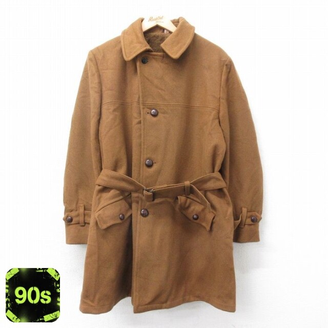 ウール コート 90s ロング丈 ブラウン XL | 古着
