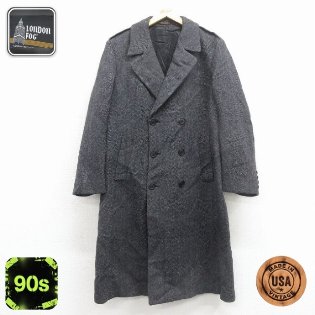 【50%OFF】ロンドンフォグ 90s コート ツイード グレー L | 古着