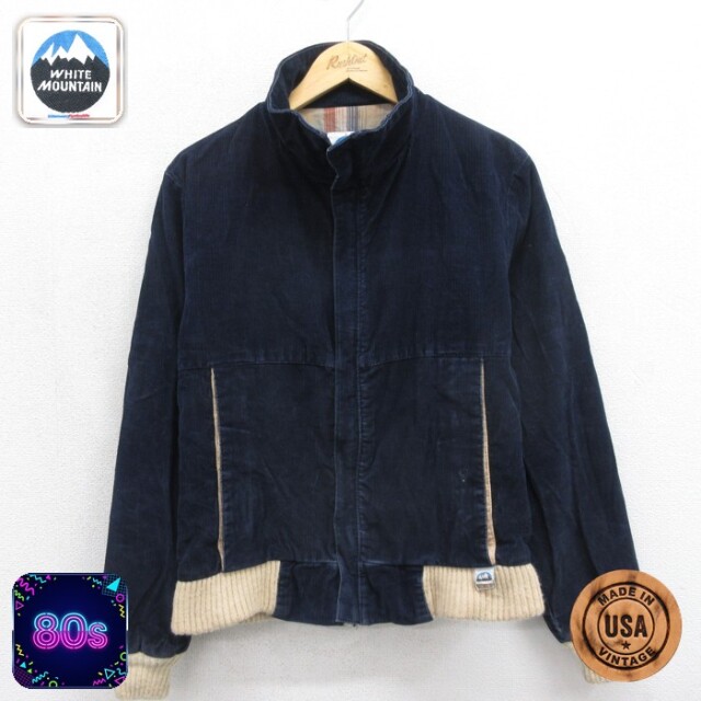 WHITE MOUNTAIN 80s 長袖ジャケット コーデュロイ ネイビー メンズL相当 | 古着