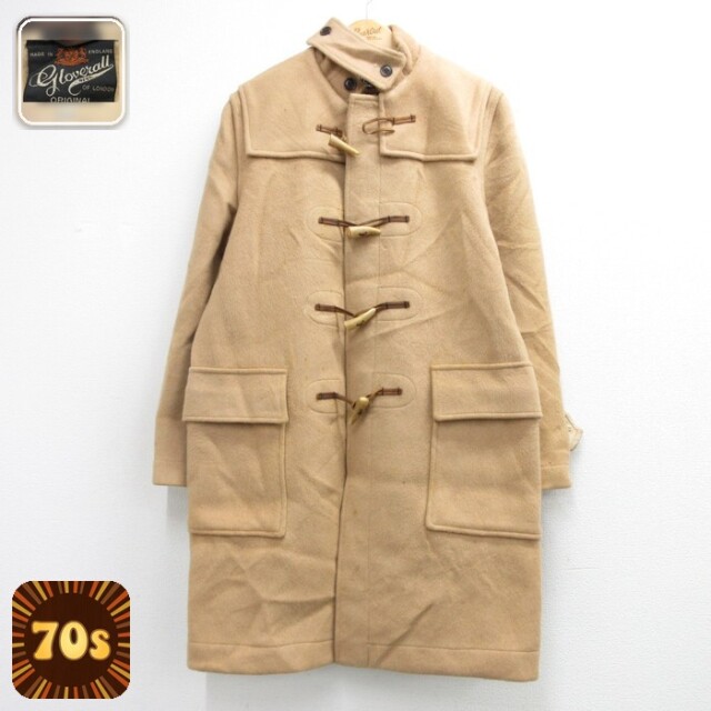 グローバーオール 70s ダッフルコート フラップポケット ベージュ メンズM相当 | 古着