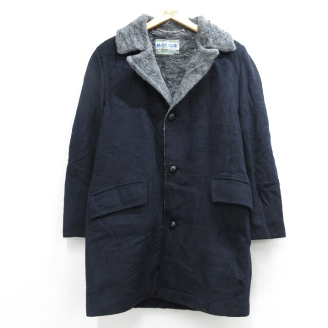 MAINE GUIDE 長袖 70s コート ボア ウール USA製 ネイビー メンズL相当 | 古着