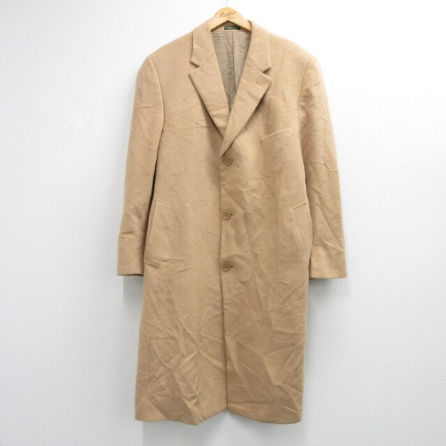 XL★古着 Lauren RL 長袖 ジャケット メンズ コート ロング丈 ウール ベージュ【spe】 26sep28