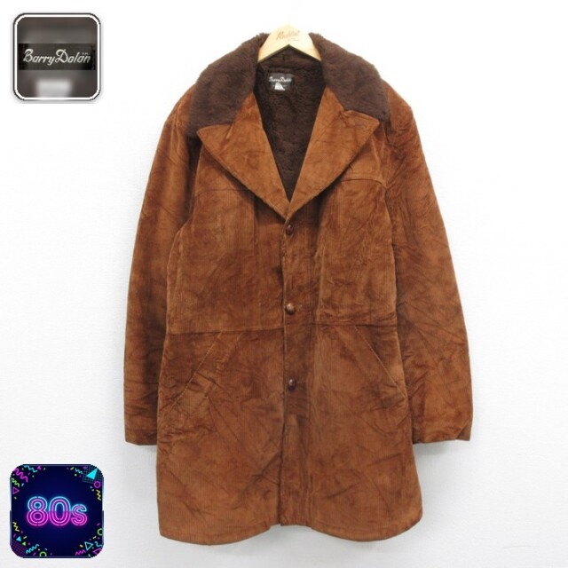 BarryDolan 長袖 ジャケット 80s コート ロング丈 コーデュロイ ボア ブラウン メンズXL相当 | 古着
