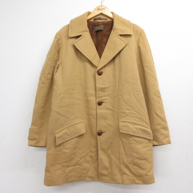 XL★古着 ペンドルトン PENDLETON 長袖 ジャケット メンズ 60年代 60s コート ロング丈 ウール ギャバジン ベージュ【spe】 26oct02