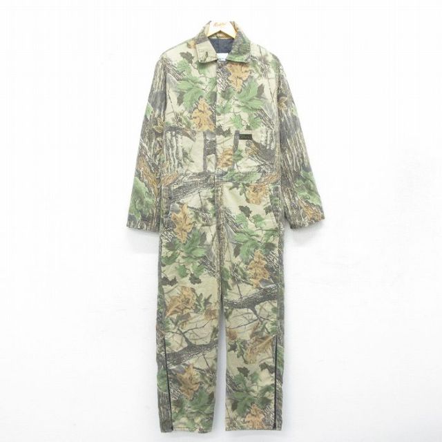 【50%OFF】W37★古着 リバティ 長袖 ハンティング ツナギ メンズ 00年代 00s リアルツリー ベージュ カーキ 迷彩 24oct04 中古 オールインワン ボトムス