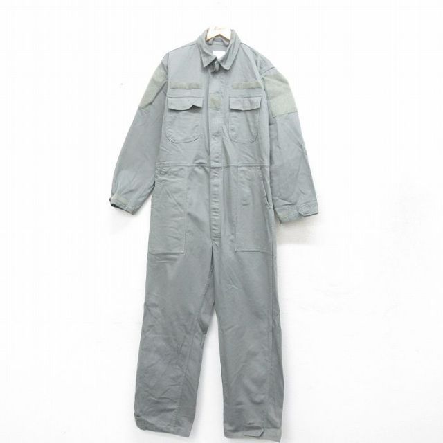 【20%OFF】W41★古着 長袖 ミリタリー ベイカー ツナギ メンズ ユーティリティ 大きいサイズ コットン USA製 グレー 25feb08 中古 オールインワン ボトムス