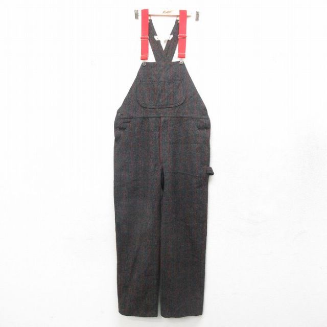 W38★古着 ウールリッチ WOOLRICH オーバーオール メンズ 90年代 90s USA製 濃グレー 25feb10 中古 ボトムス