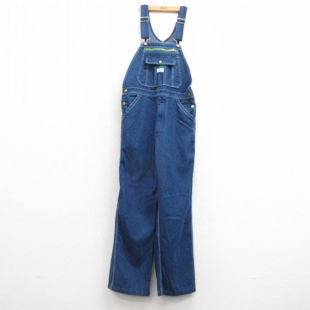 【50%OFF】W36★古着 リバティ オーバーオール メンズ コットン 紺 ネイビー デニム 25mar21 中古 ボトムス
