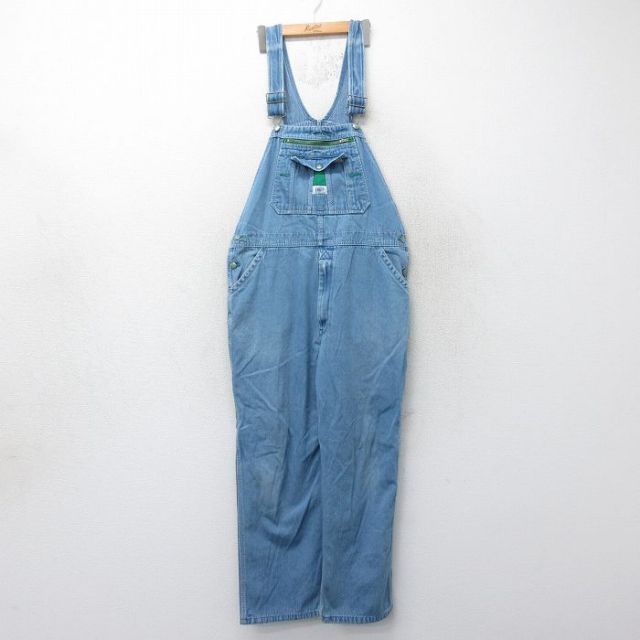 W38★古着 リバティ オーバーオール メンズ コットン 紺 ネイビー デニム 25apr02 中古 ボトムス