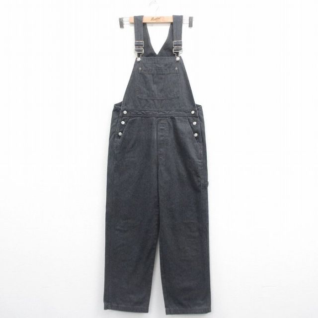 【20%OFF】W34★古着 ギャップ GAP オーバーオール メンズ 濃グレー デニム 25aug22 中古 ボトムス