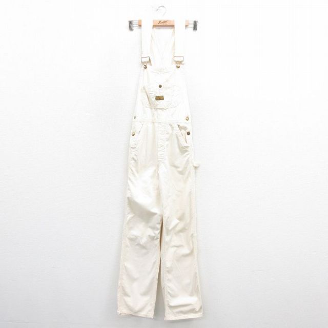 【20%OFF】W27★古着 ビンテージ オーバーオール メンズ 70年代 70s コットン USA製 生成り 25aug22 中古 ボトムス