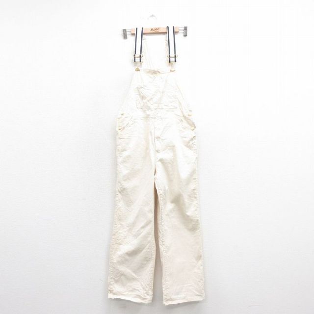 W34★古着 オーバーオール メンズ 80年代 80s コットン USA製 タロン 生成り 25sep20 中古 ボトムス
