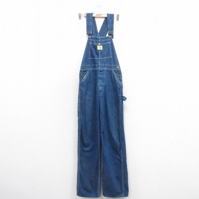 W30★古着 ダックヘッド オーバーオール メンズ 80年代 80s 紺 ネイビー デニム 25nov01 中古 ボトムス