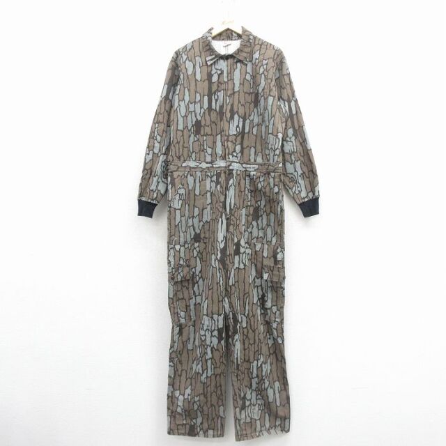 【20%OFF】W41★古着 長袖 ハンティング ベイカー ツナギ メンズ 80年代 80s TREBARK 大きいサイズ USA製 タロン 茶 迷彩 26jan24