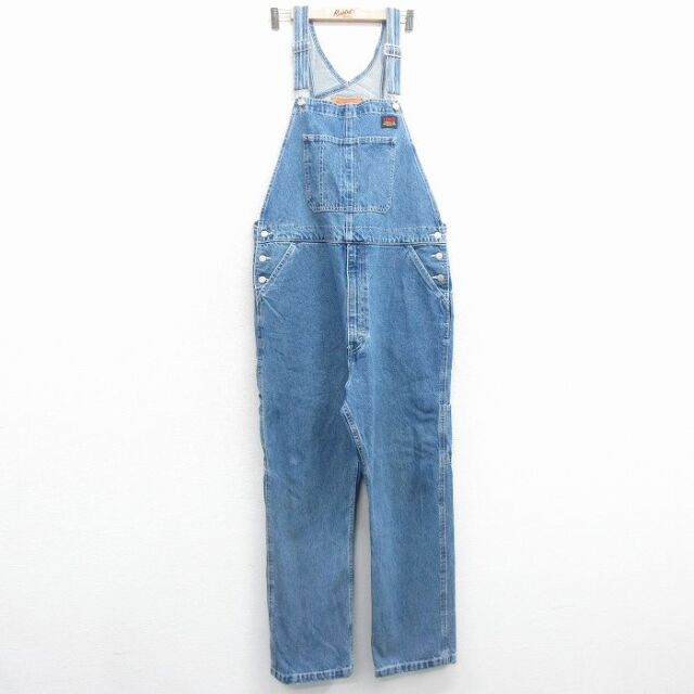 W41★古着 リーバイス Levis オーバーオール メンズ 大きいサイズ コットン 紺 デニム 26feb09