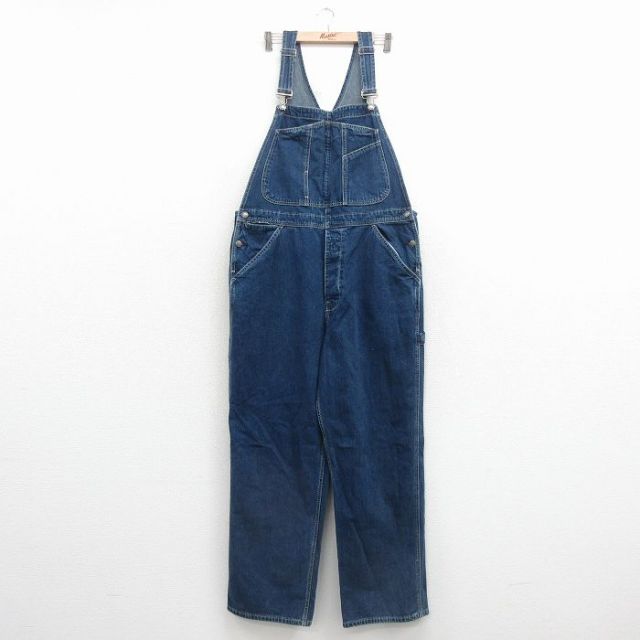 W40★古着 ギャップ GAP オーバーオール メンズ 大きいサイズ コットン 濃紺 デニム 26mar24