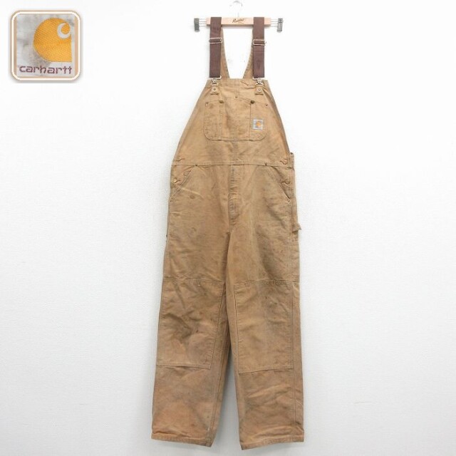 【20%OFF】カーハート W38 オーバーオール ダブルニー ベージュ | 古着