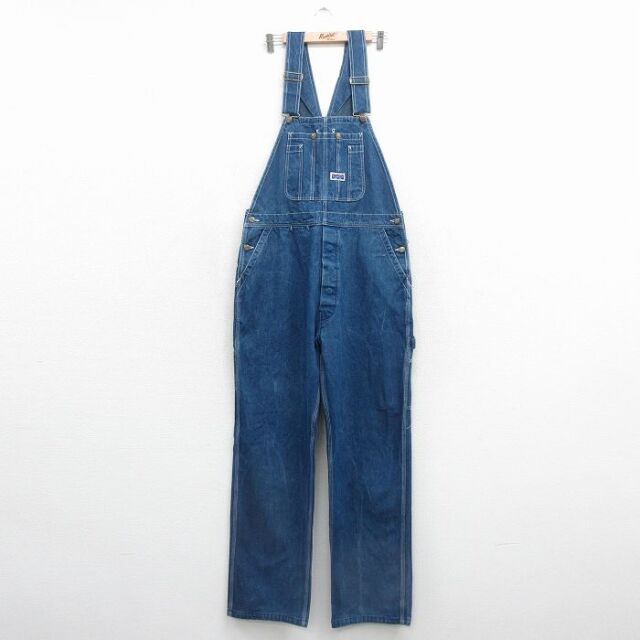 古着通販 W38☆古着 ビッグスミス オーバーオール メンズ コットン