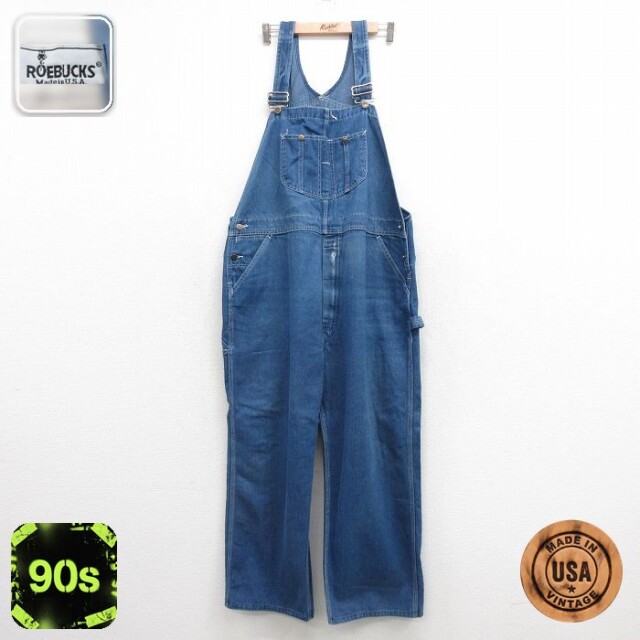 実寸W46 90s オーバーオール ネイビー | 古着