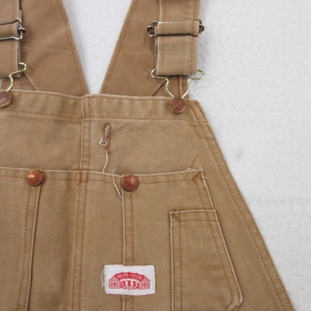 古着通販 W61☆古着 ROUND HOUSE メンズ 80年代 80s オーバーオール